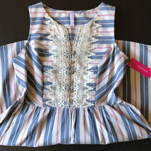 ✨ Xhilaration Indie Pin Striped Lace Bib Dress - Picture 5 of 8